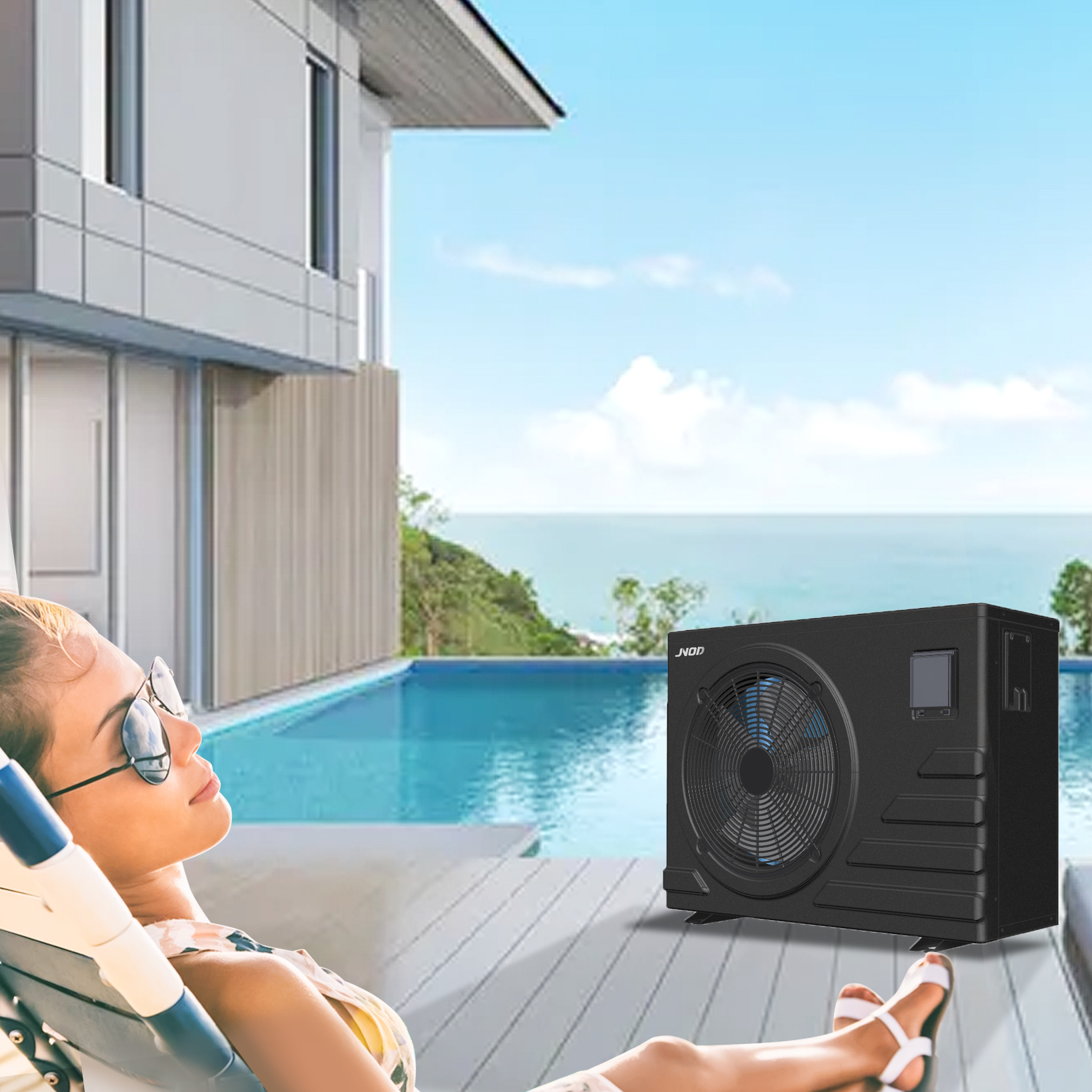 Air To Water Commercial Swimming Pool Heat Pump For Sauna