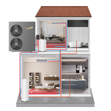 Air Source Wifi Heating And Cooling Heat Pump For Radiator And Hot Water